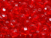 Fire Polished Faceted Beads Round 8 mm, Ruby, Czech Glass