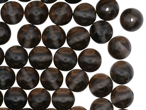 Natural Stones Round Beads 8 mm, Obsidian Semi-Transparent Black, Minerals, Russia
