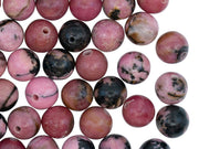 Natural Stones Round Beads 8 mm, Rhodonite, Minerals, Russia