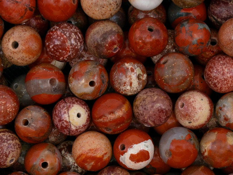 10 pcs Natural Stones Round Beads 8 mm, Jasper, Ural gems, Russia