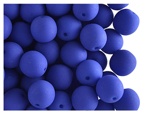 30 pcs Round NEON ESTRELA Beads, 8mm, Dark Blue (UV Active), Czech Glass