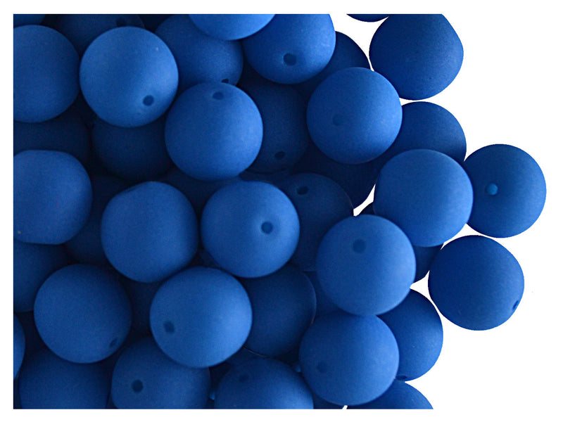 30 pcs Round NEON ESTRELA Beads, 8mm, Blue (UV Active), Czech Glass