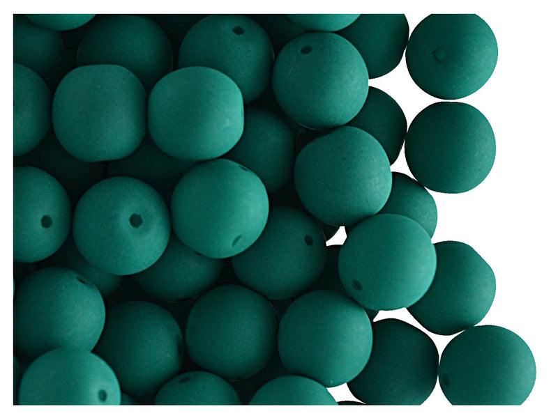 30 pcs Round NEON ESTRELA Beads, 8mm, Emerald Green (UV Active), Czech Glass