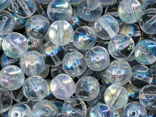 25 pcs Round Beads 8 mm, Crystal AB, Czech Glass
