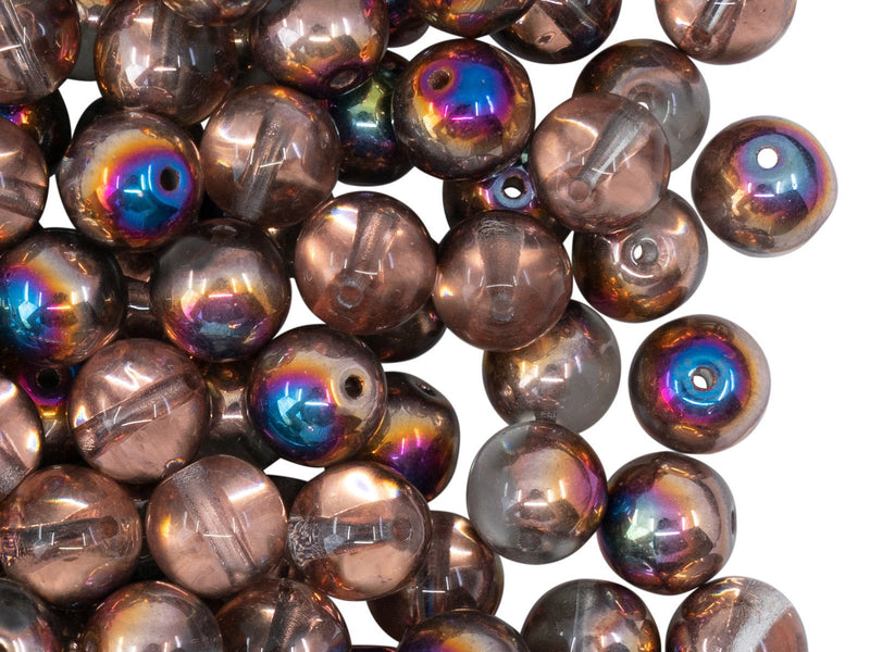 Round Beads 8 mm, Crystal Sliperit, Czech Glass