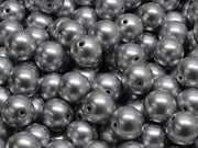 Round Beads 8 mm, Crystal Aluminum, Czech Glass
