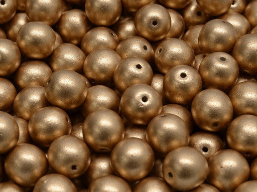 Round Beads 8 mm, Crystal Bronze Pale Gold, Czech Glass