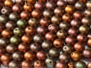 Round Beads 8 mm, Crystal Purple Iris Gold, Czech Glass