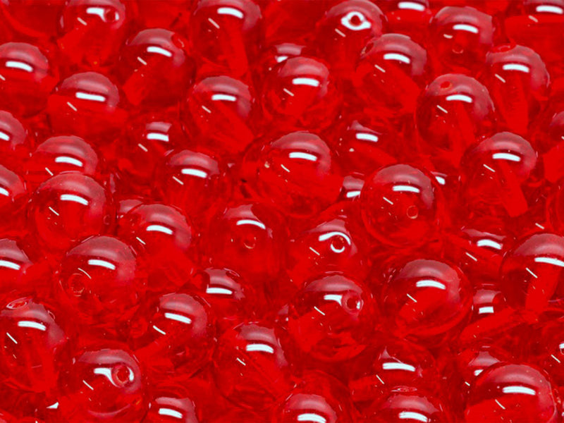 Round Beads 8 mm, Ruby, Czech Glass