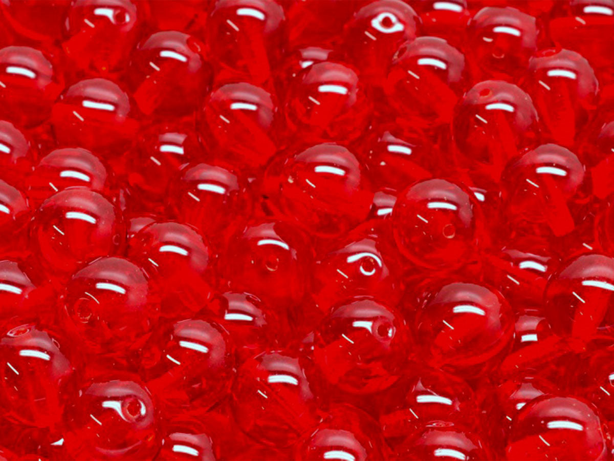 Round Beads 8 mm, Ruby, Czech Glass