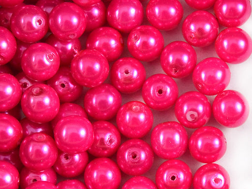 30 pcs Round Pearl Beads, 8mm, Pastel Pink, Czech Glass
