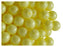 30 pcs Round Pearl Beads, 8mm, Baby Yellow Pastel, Czech Glass