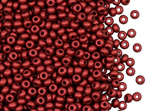 20 g 8/0 Seed Beads, Lava Red, Czech Glass