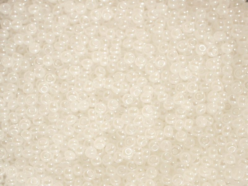 20 g 8/0 Seed Beads Preciosa Ornela, White Opal Pearl, Czech Glass
