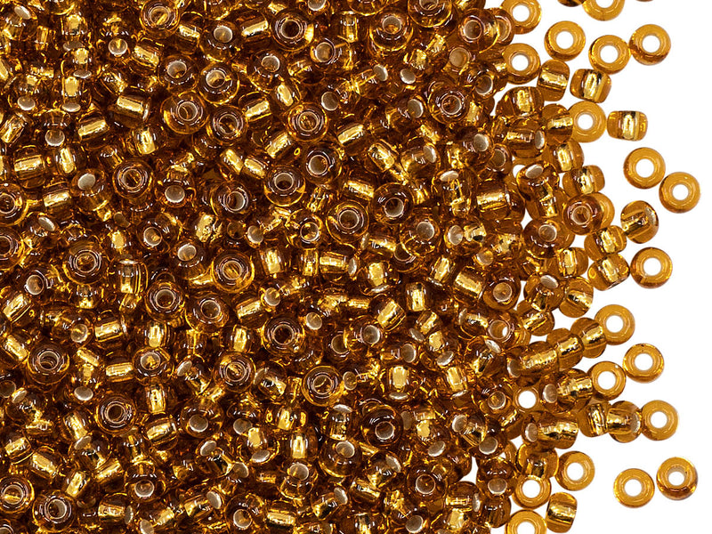 20 g 8/0 Seed Beads Preciosa Ornela, Topaz Silver Lined, Czech Glass