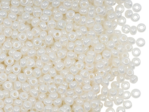 20 g 8/0 Seed Beads Preciosa Ornela, Light Cream Pearl, Czech Glass