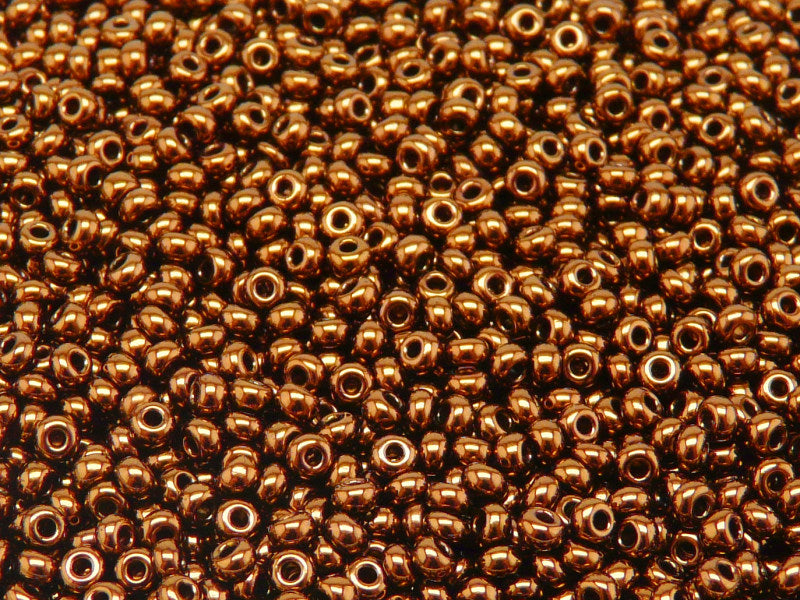 20 g 8/0 Seed Beads Preciosa Ornela, Jet Bronze, Czech Glass