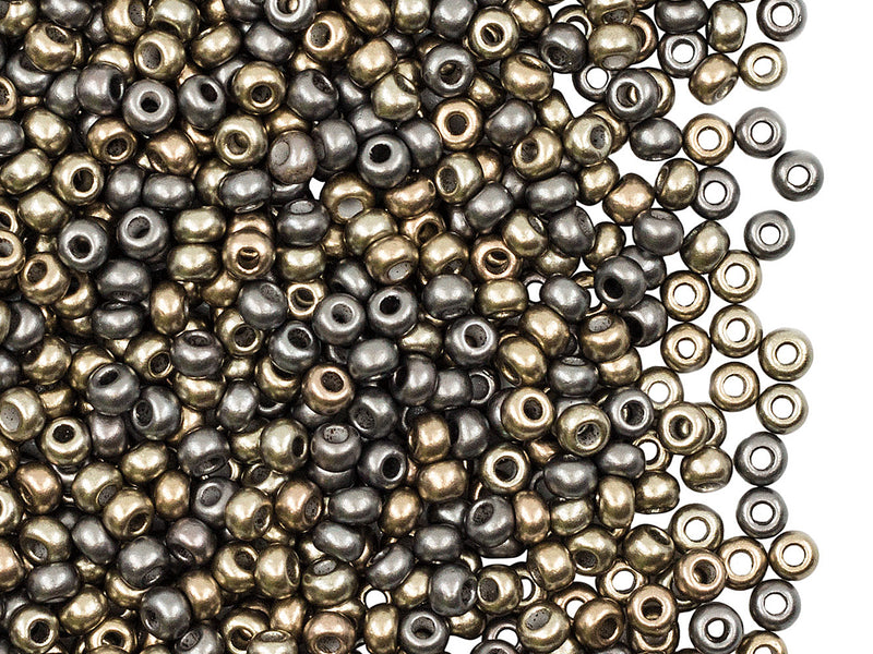 20 g 8/0 Seed Beads, Zink Iris, Czech Glass