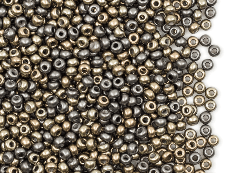 20 g 8/0 Seed Beads, Zink Iris, Czech Glass