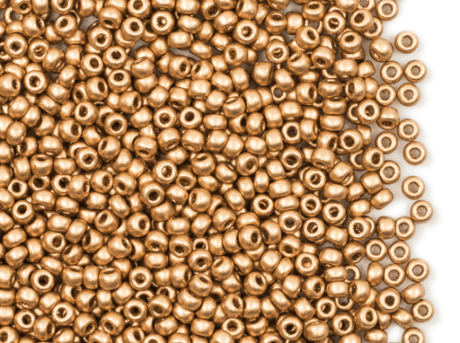 20 g 8/0 Seed Beads, Aztec Gold, Czech Glass