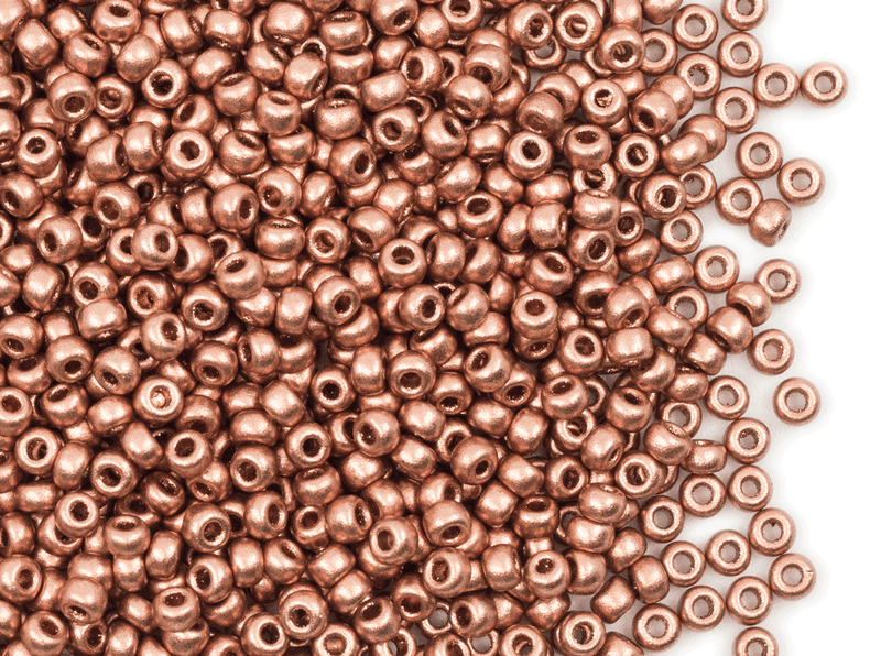 20 g 8/0 Seed Beads, Vintage Copper, Czech Glass