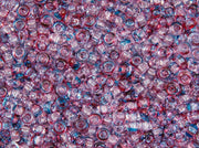 Rocailles 8/0 Crystal Aqua Fuchsia Two Tone Czech Glass Blue Red Multicolored