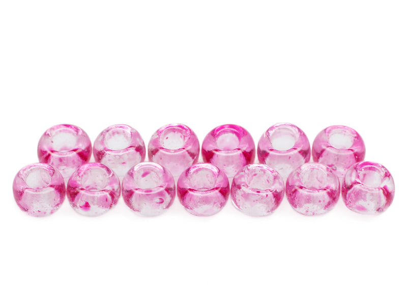 20 g Rocailles 8/0, Crystal Partially Pink Colored, Czech Glass