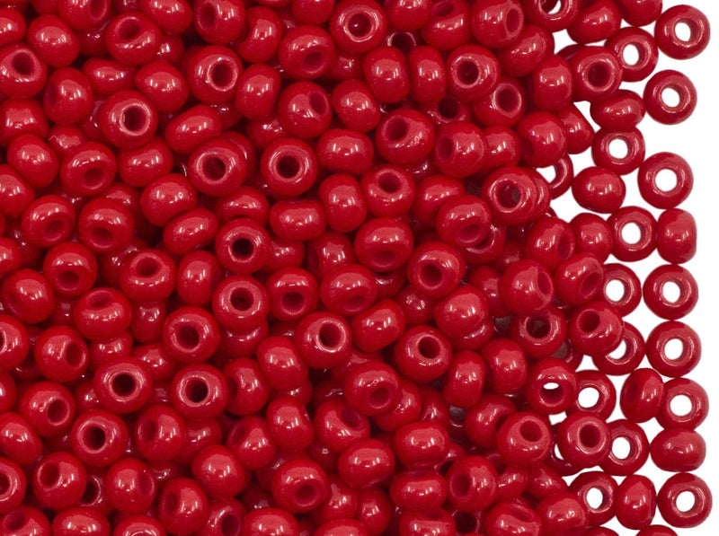 20 g Rocailles 8/0 Red Opaque Czech Glass 