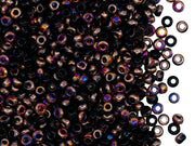 Rocailles Seed Beads 8/0, Jet Black Santander, Czech Glass