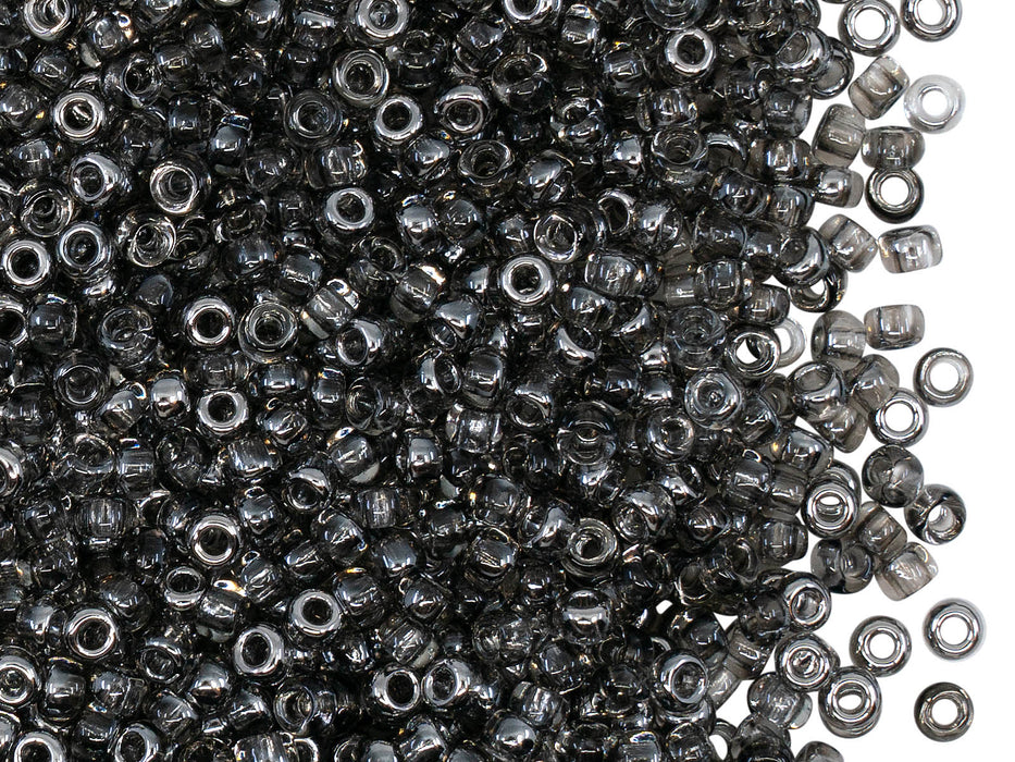Rocailles Seed Beads 8/0, Crystal Chrom, Czech Glass