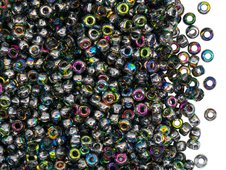 Rocailles Seed Beads 8/0, Crystal Vitrail, Czech Glass