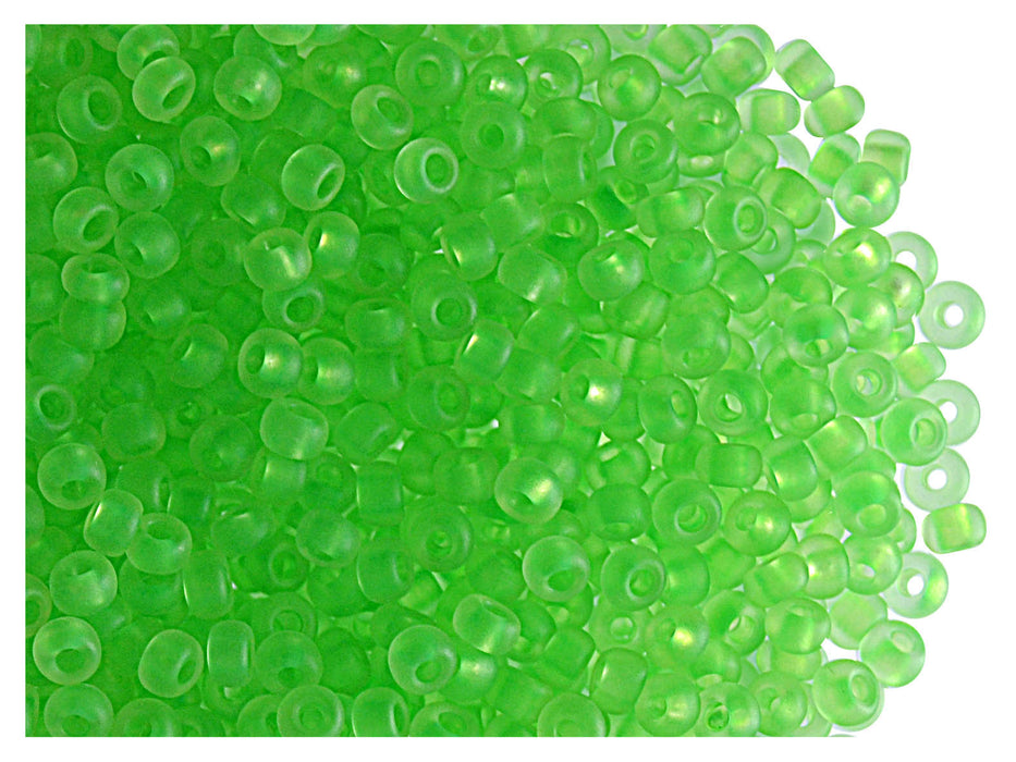 20 g 8/0 Seed Beads Preciosa Ornela, NEON Green Matte, Czech Glass