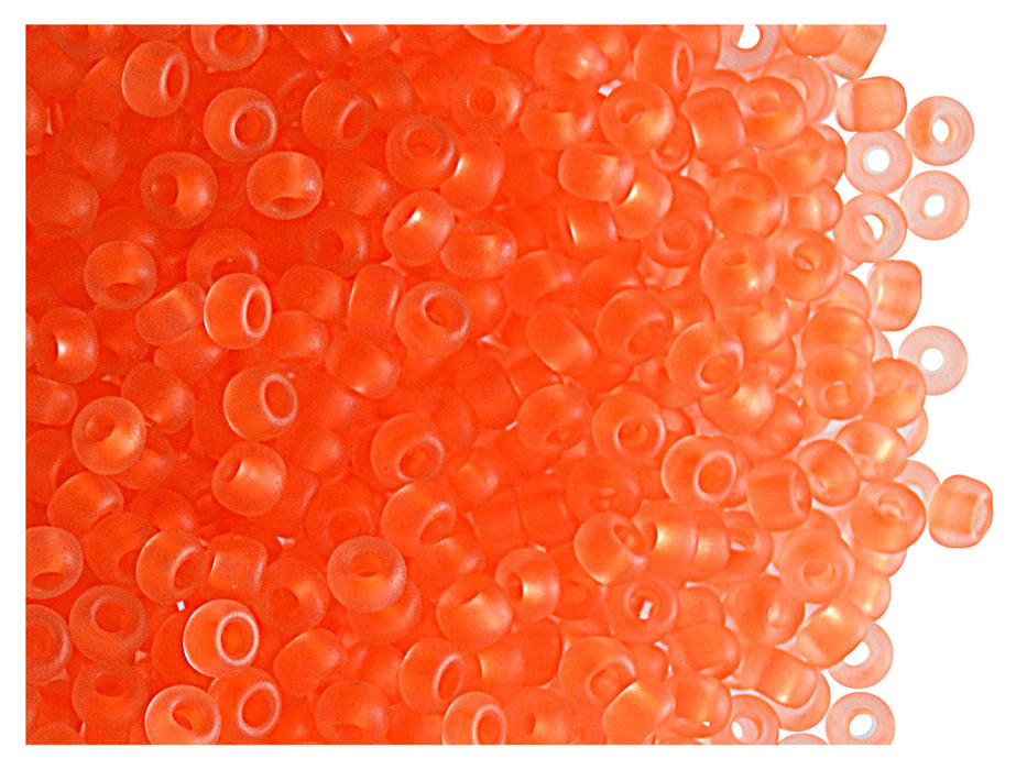 20 g 8/0 Seed Beads Preciosa Ornela, NEON Orange Matte, Czech Glass