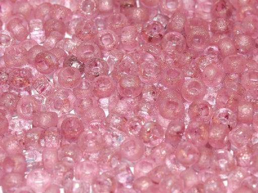 Etched Seed Beads 8/0, Crystal Etched Lila Luster, Czech Glass