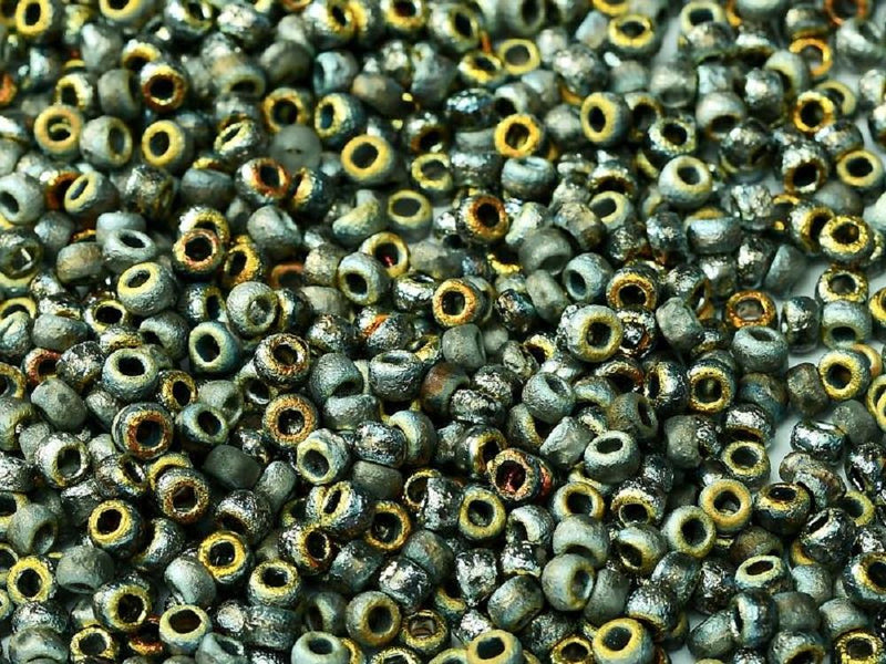 Etched Seed Beads 8/0, Crystal Etched Marea Full, Czech Glass