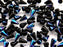 20 pcs Spike Small Pressed Beads, 5x8mm, Jet Half AB, Czech Glass