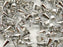 20 pcs Spike Small Pressed Beads, 5x8mm, Crystal Half Silver, Czech Glass