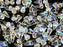 20 pcs Spike Small Pressed Beads, 5x8mm, Jet Black Half Sliperit AB, Czech Glass