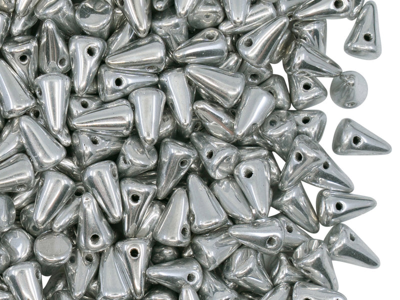 Spike Beads 5x8 mm, Jet Labrador Full, Czech Glass