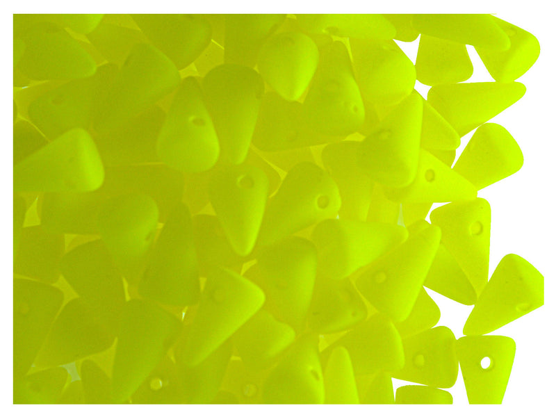 20 pcs Spike Small Beads, 5x8mm, NEON Yellow (UV Active), Czech Glass