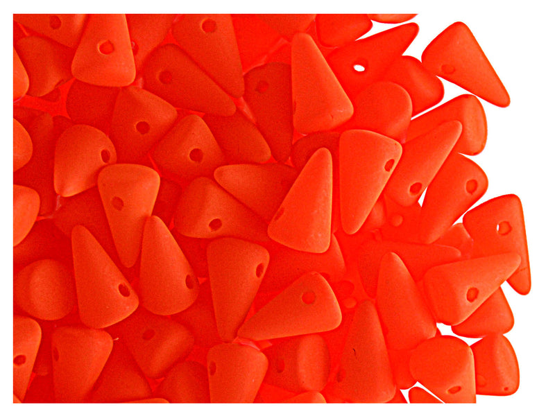 20 pcs Spike Small Beads, 5x8mm, NEON Orange (UV Active), Czech Glass