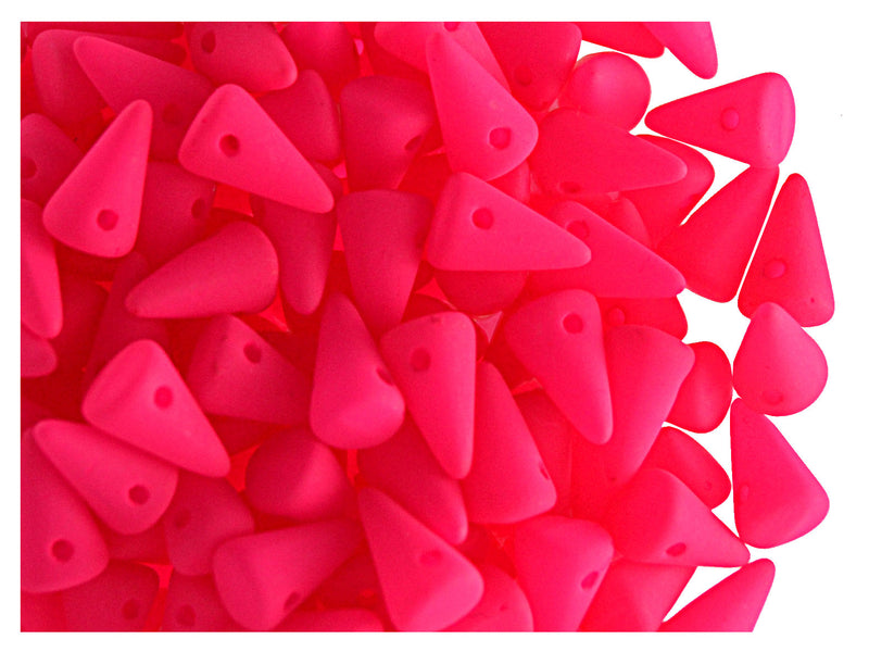 20 pcs Spike Small Beads, 5x8mm, NEON Pink (UV Active), Czech Glass