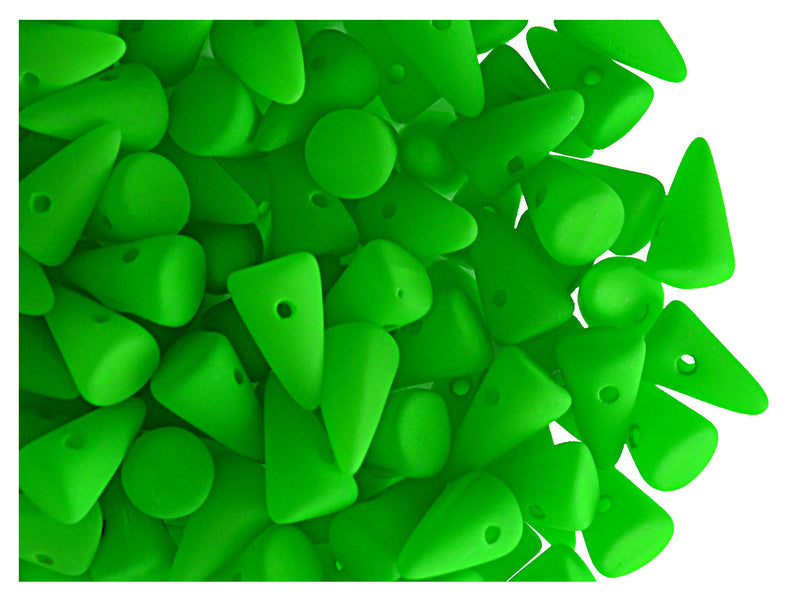 20 pcs Spike Small Beads, 5x8mm, NEON Green (UV Active), Czech Glass