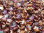 50 pcs Star Beads, 8 mm, Czech Glass, Crystal Copper Rainbow