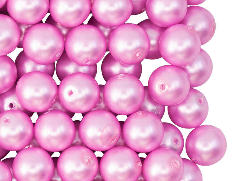30 pcs Round Pearl Beads, 8mm, Light Lilac Matte, Czech Glass