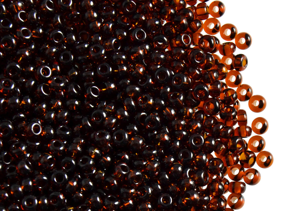 20 g 8/0 Seed Beads Preciosa Ornela, Dark Brown Transparent, Czech Glass