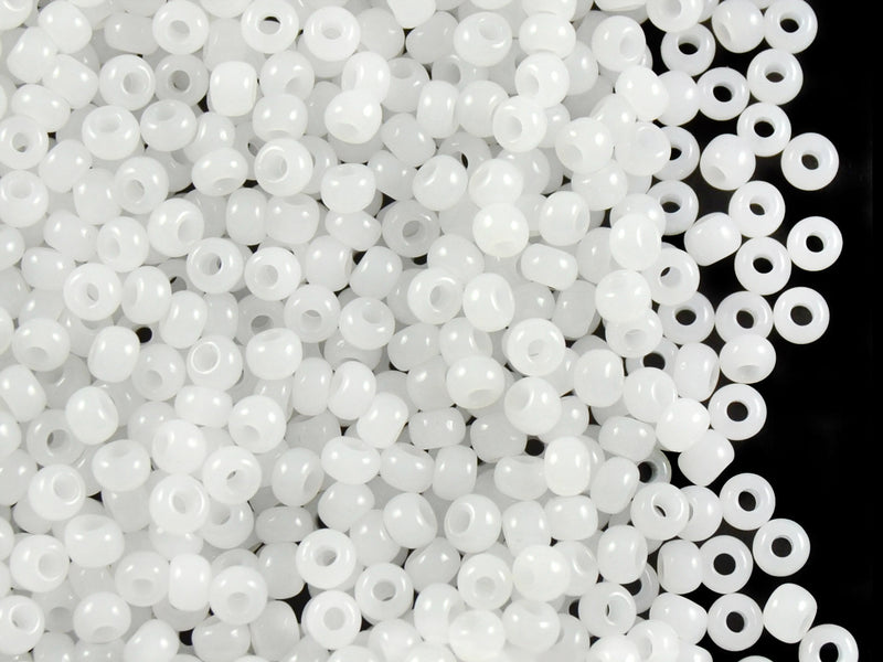 20 g 8/0 Seed Beads Preciosa Ornela, White Opal, Czech Glass