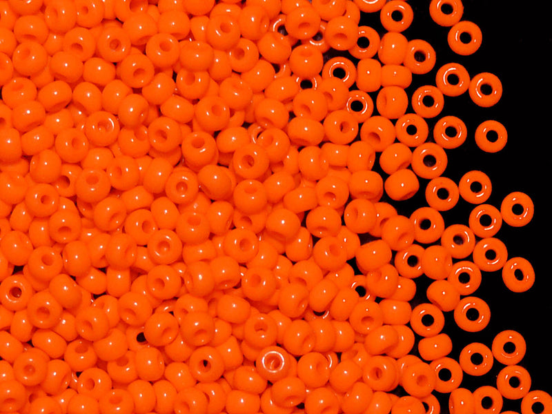 20 g 8/0 Seed Beads Preciosa Ornela, Orange Opaque, Czech Glass