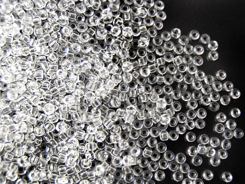 20 g 8/0 Seed Beads Preciosa Ornela, Crystal Clear, Czech Glass