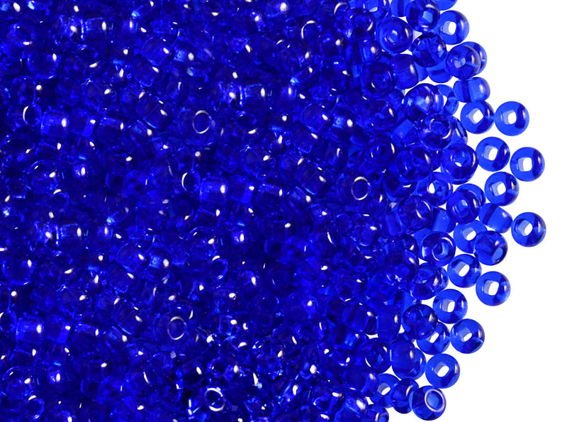 20 g 8/0 Seed Beads Preciosa Ornela, Dark Sapphire Transparent, Czech Glass